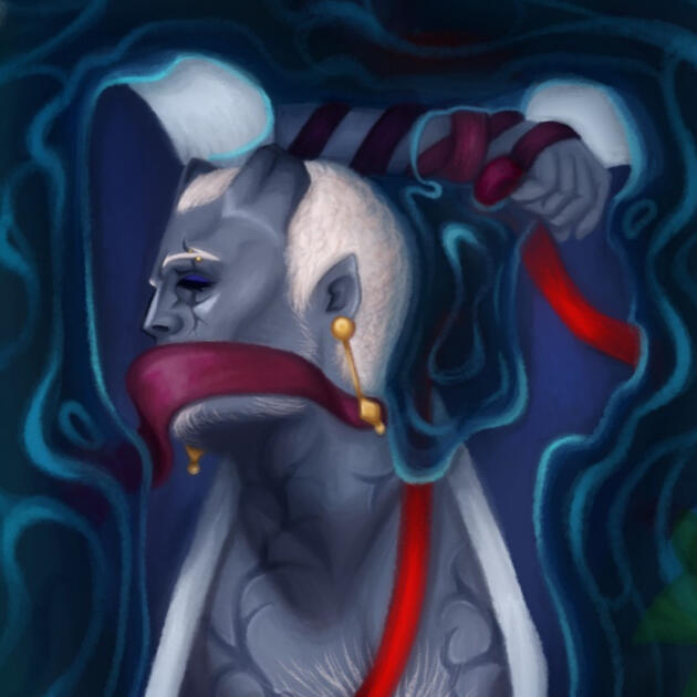 Process of a tarot-themed Illustration