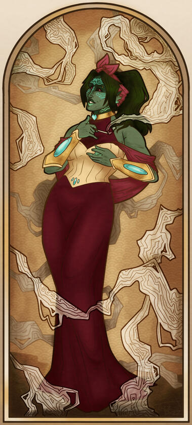 December 2022 Mucha inspired Tiff Illustration