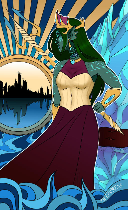 December 2021 Tarot illustration - The Empress Laments